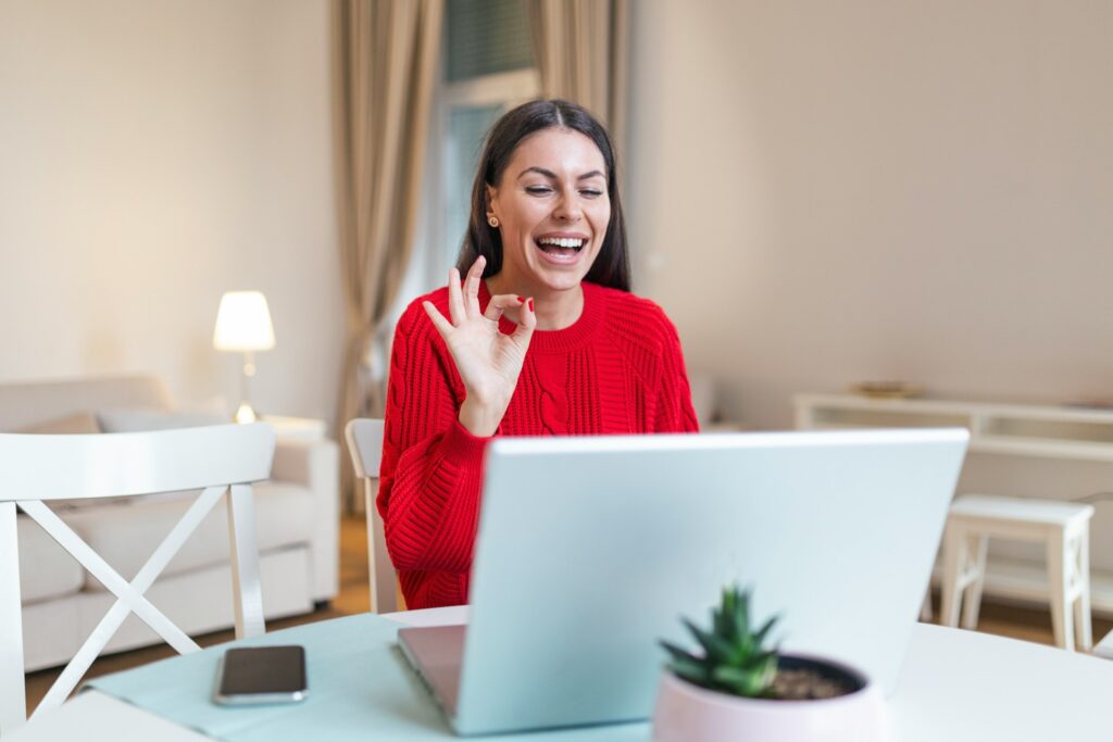 Student using free A-Level Spanish resources during online session.
